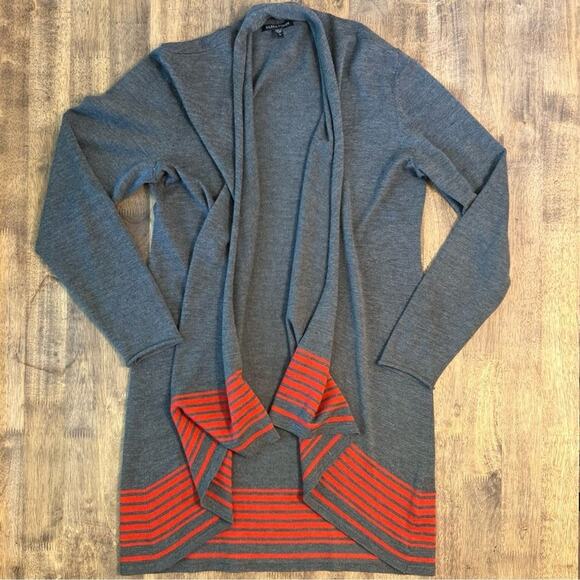 Eileen Fisher Women’s Waterfall Long Cardigan 100% Merino Wool Sweater Sz Small - Picture 3 of 11